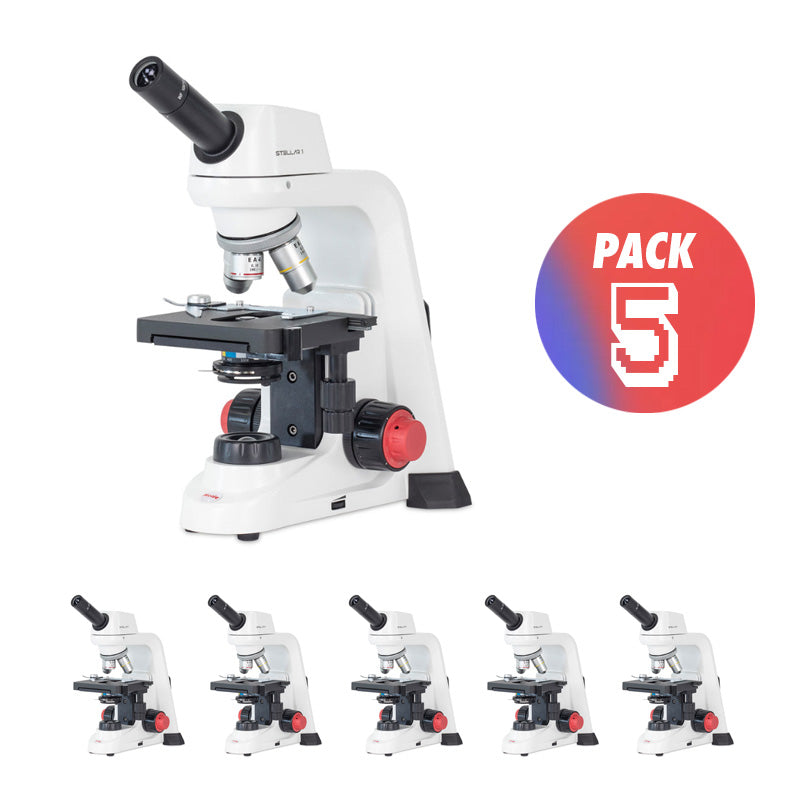 Pack 5 Microscópios Monoculares Motic Stellar 1-M