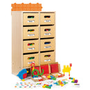 Armário com construções e fichas