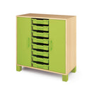 Armário médio com portas e caixas pequenas