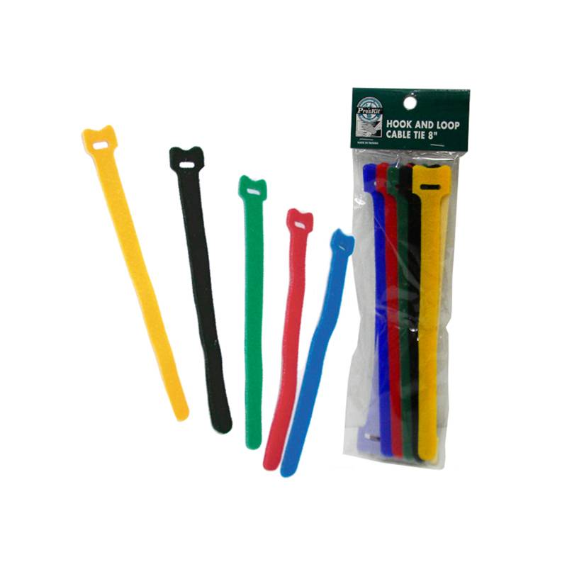 Juego de 15 bridas de velcro multicolor, 200 mm