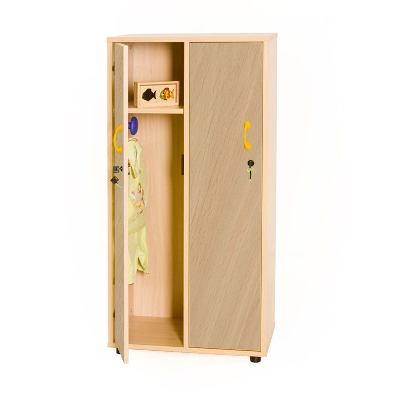 Armario doble Línea NE con balda, barra y cerradura.