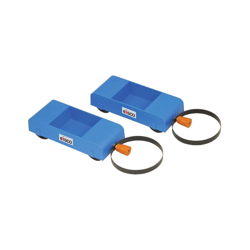 Par de carrinhos simples de baixo atrito para colisões - Sílaba