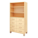 Armário alto aberto com gavetas