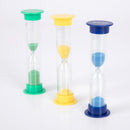 Conjunto de 3 mini ampulhetas de 1, 3 e 5 minutos