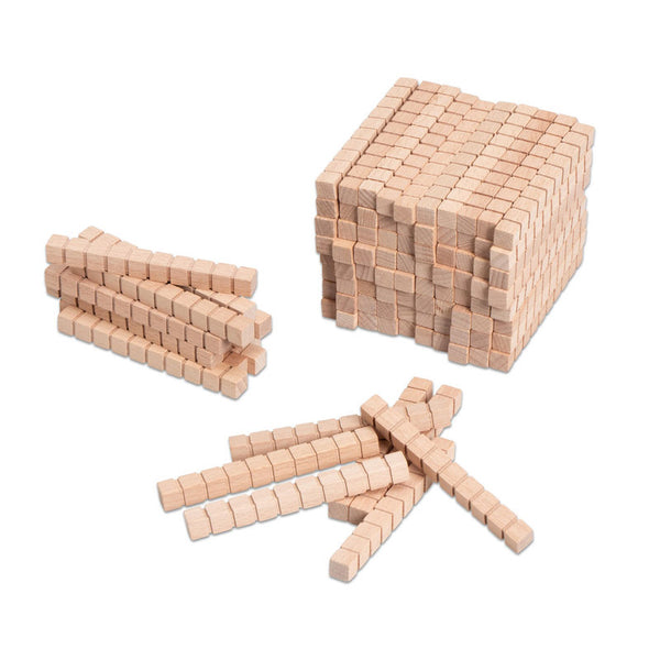 Material base 10 em madeira - 100 barras com 10 x 1 cm