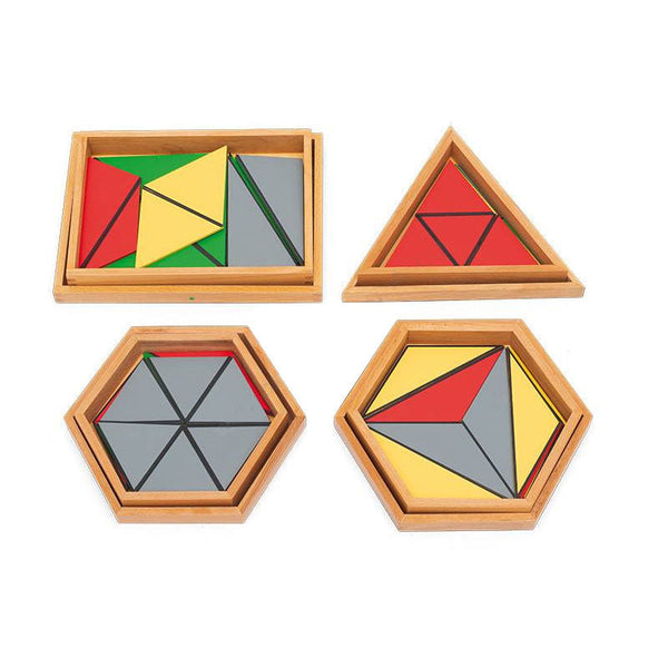 Triângulos de construção coloridos