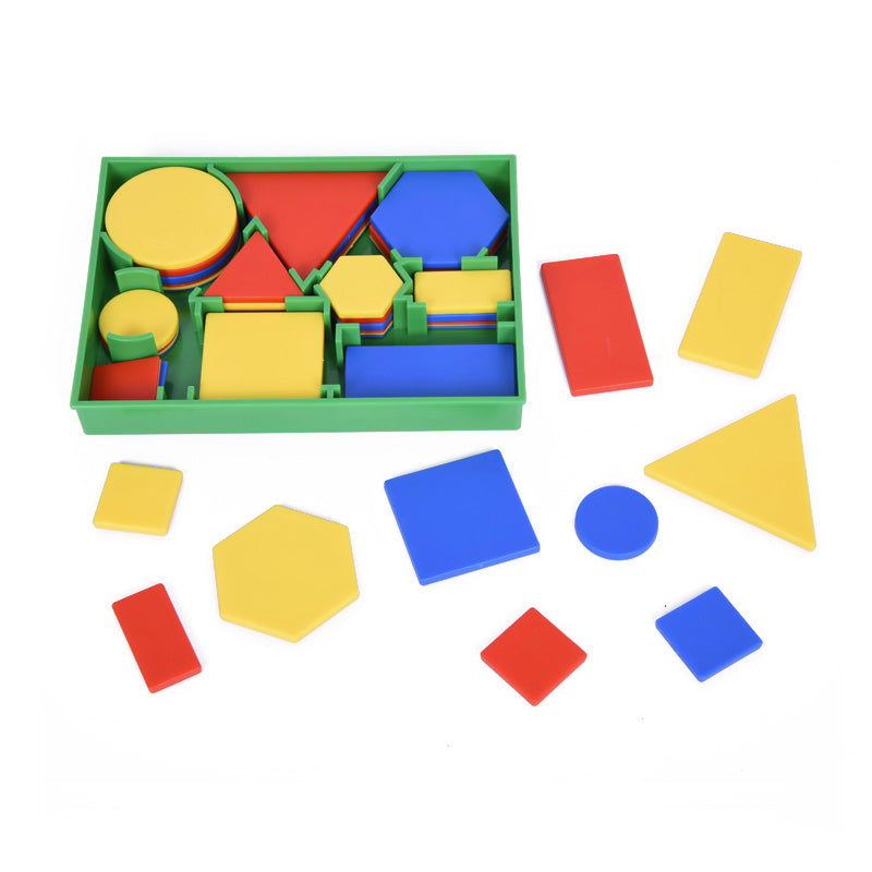 Conjunto de 60 blocos lógicos em PVC colorido
