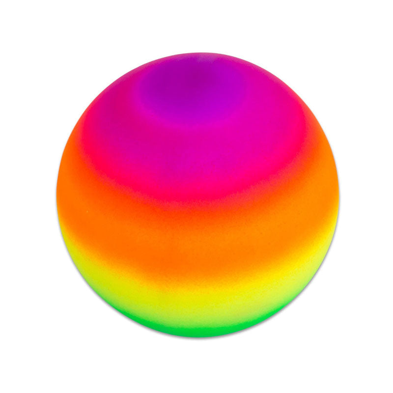 Bola arcoiris de 18cm de diámetro y 90g de peso.