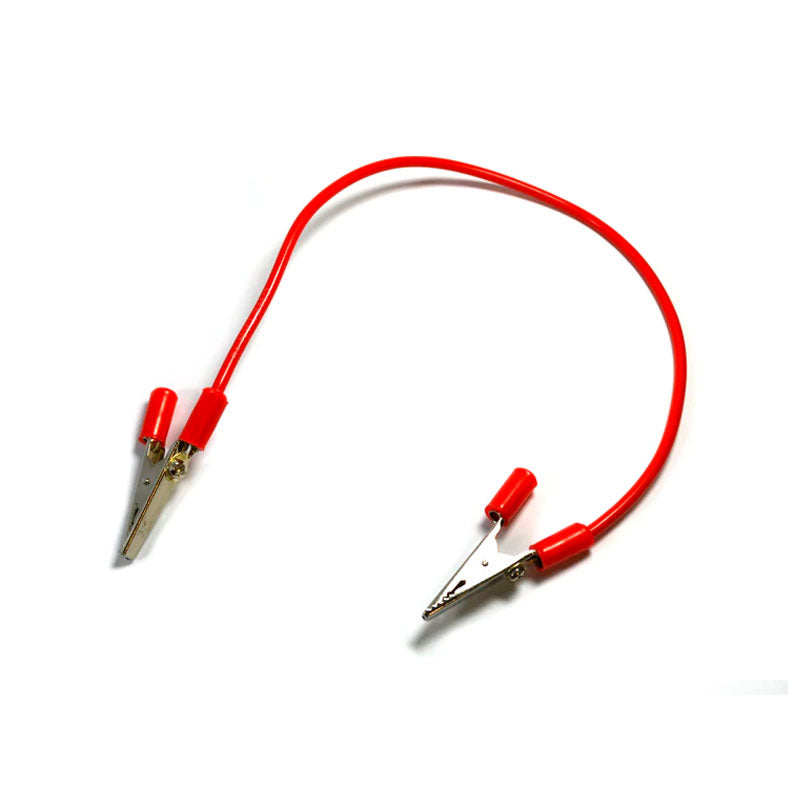 Cables de conexión con pinza de cocodrilo roja de 4 mm a 300 mm