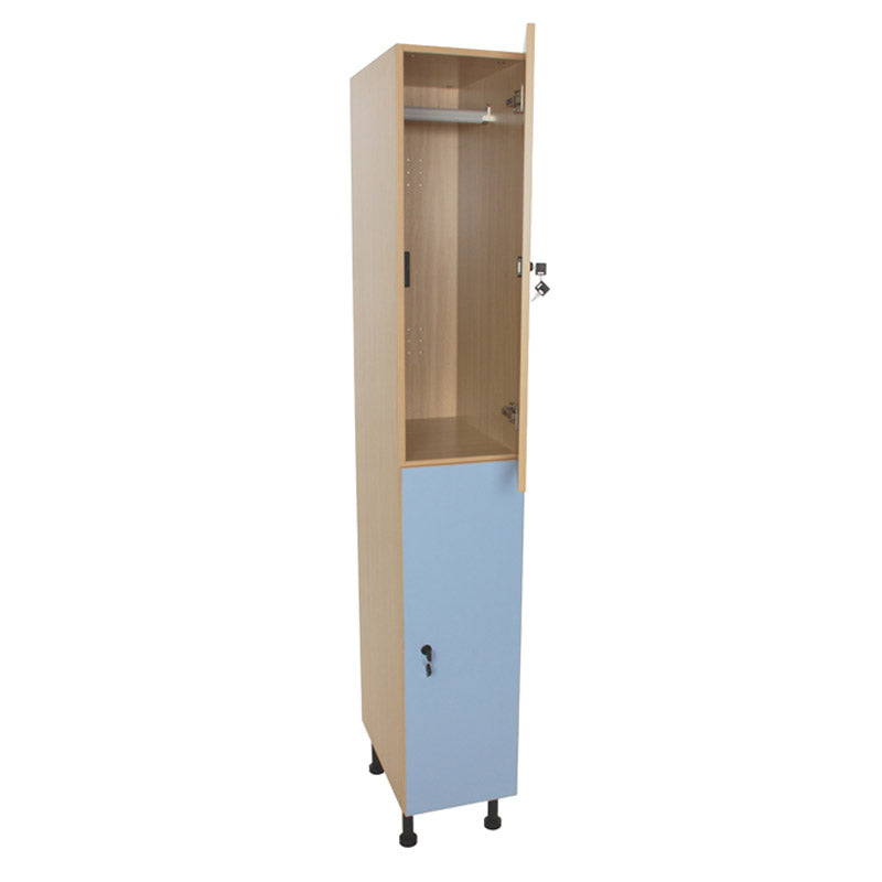 Armário Linha NE cacifo alto com 2 portas, fechadura e porta cabides