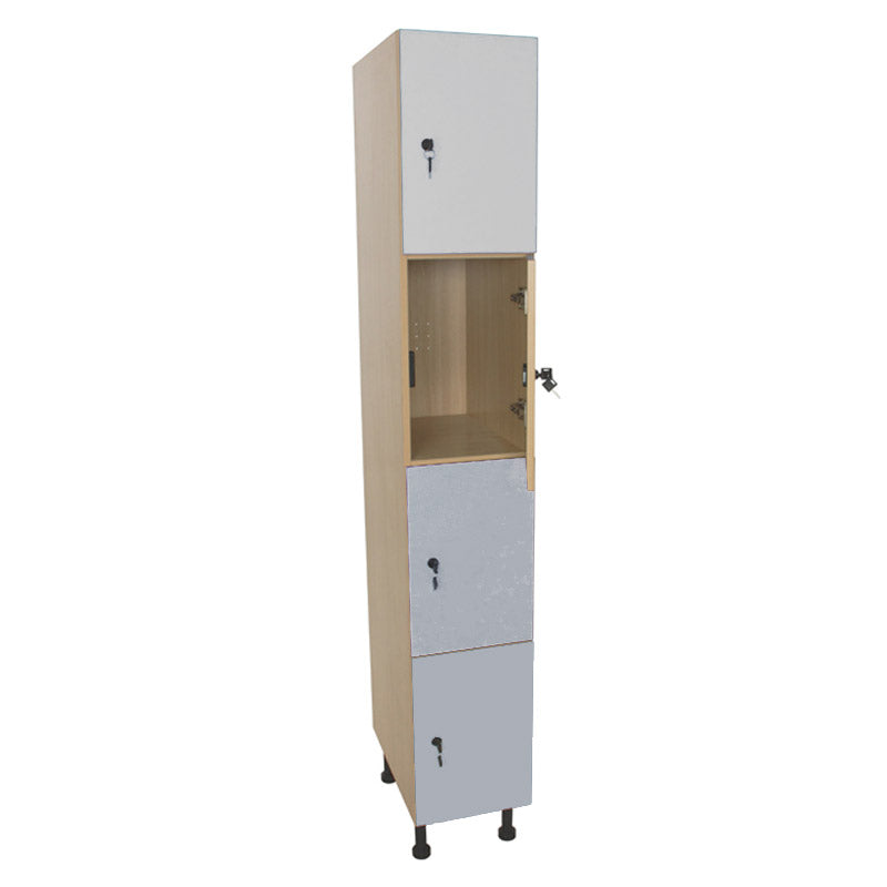 Armário Linha NE cacifo alto com 4 portas, fechadura e porta cabides - Sílaba