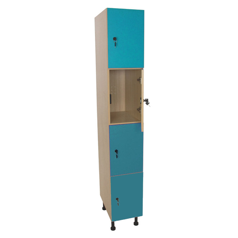 Armário Linha NE cacifo alto com 4 portas, fechadura e porta cabides - Sílaba
