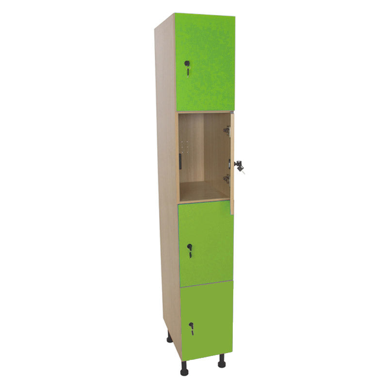 Armário Linha NE cacifo alto com 4 portas, fechadura e porta cabides - Sílaba