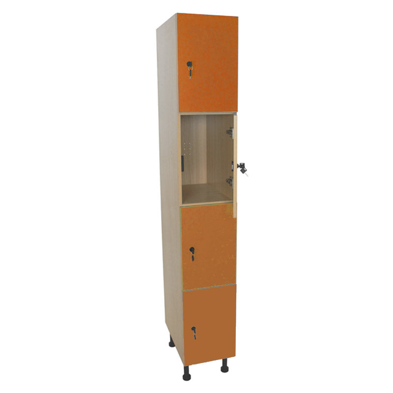 Armário Linha NE cacifo alto com 4 portas, fechadura e porta cabides - Sílaba