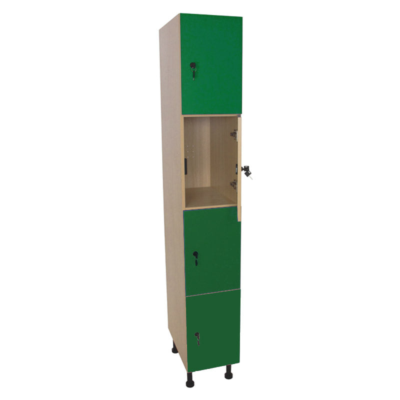 Armário Linha NE cacifo alto com 4 portas, fechadura e porta cabides - Sílaba