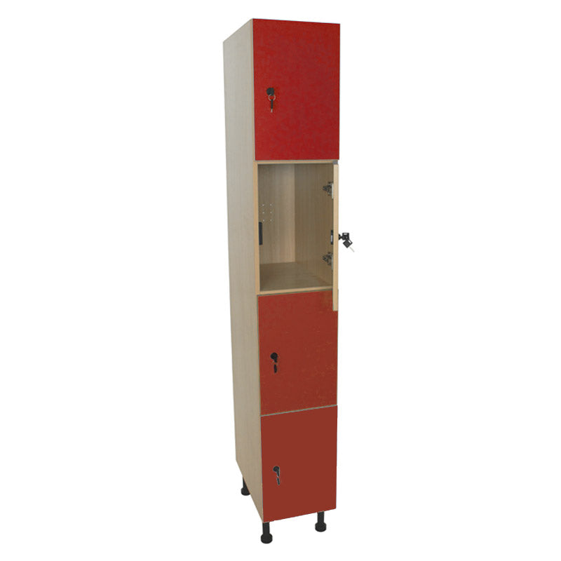 Armário Linha NE cacifo alto com 4 portas, fechadura e porta cabides - Sílaba