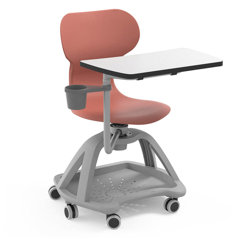 Cadeira giratória Mia Table com palmatória e suporte para mochilas