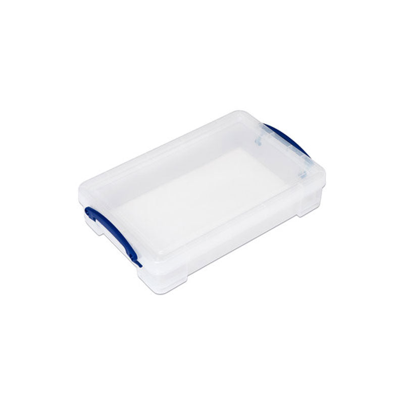 Transparent plastic box with lid and handles 4 liters (39.5x25.5x8.8cm)