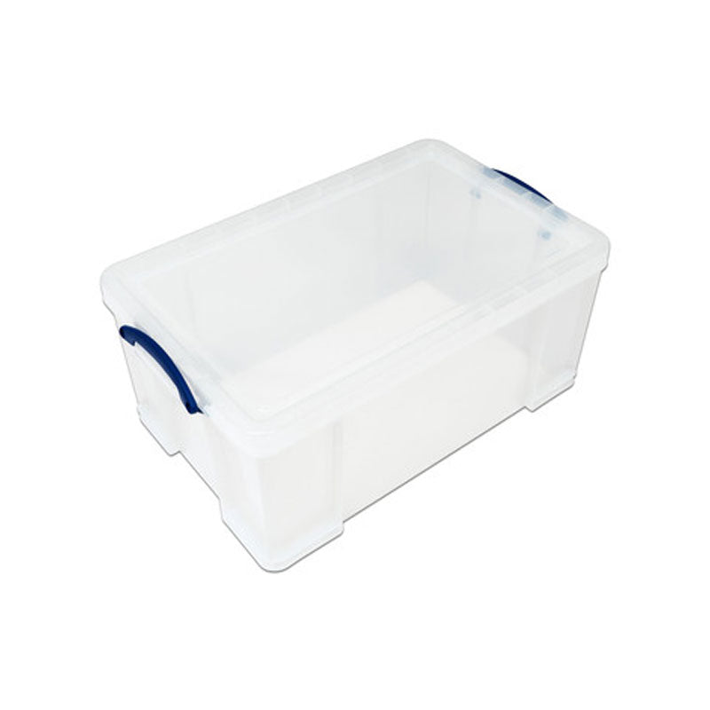 Transparent plastic box with lid and handles 64 liters (71x44x31cm)