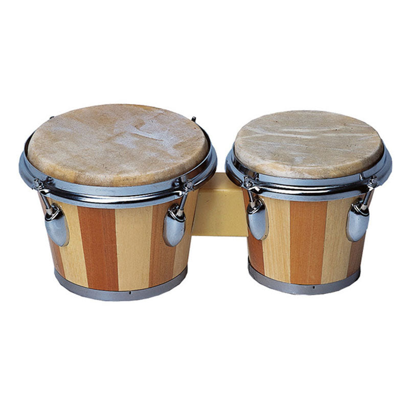 Bongos de madera de 19 y 16 cm de diámetro.