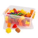 Contas coloridas e laços para enfiamentos (90 peças)