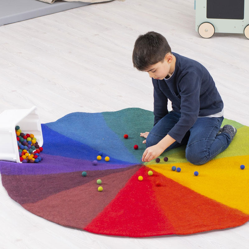 Cuentas de fieltro arcoíris, 12 colores (240 piezas, 2 cm de diámetro)
