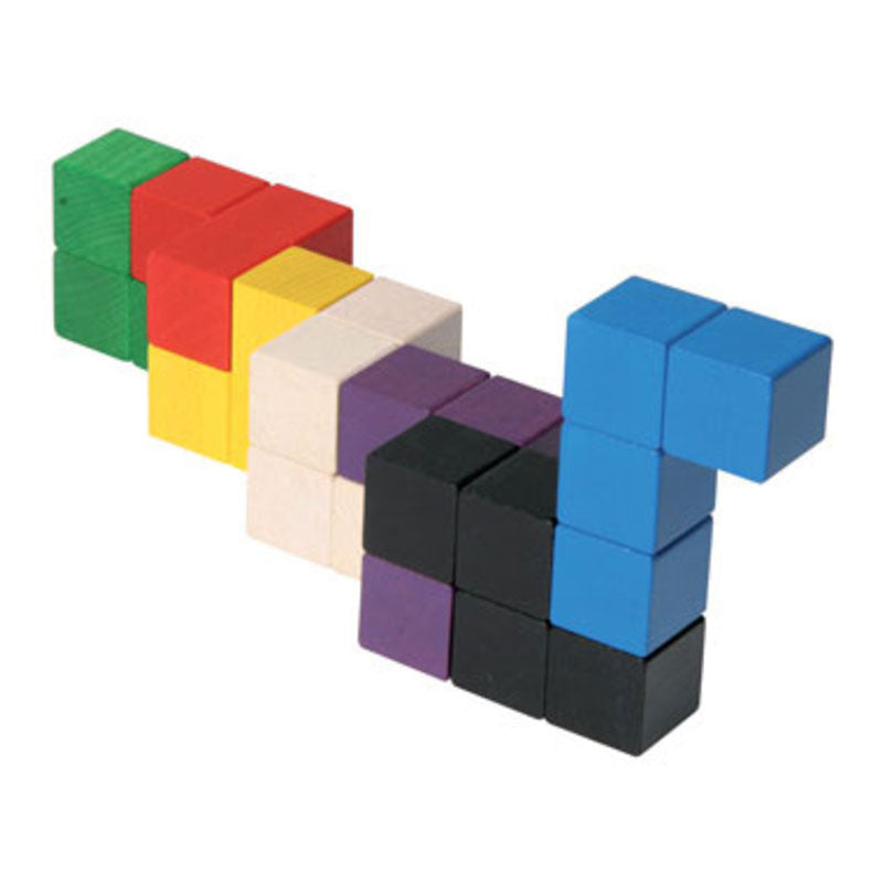 Cubo espacial colorido de 9x9 cm.