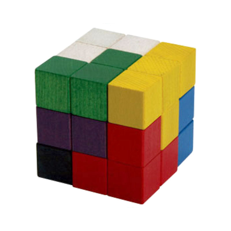Cubo espacial colorido de 9x9 cm.