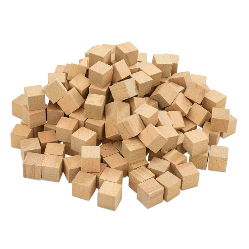 Conjunto de 100 cubos de 2cm em madeira - Sílaba