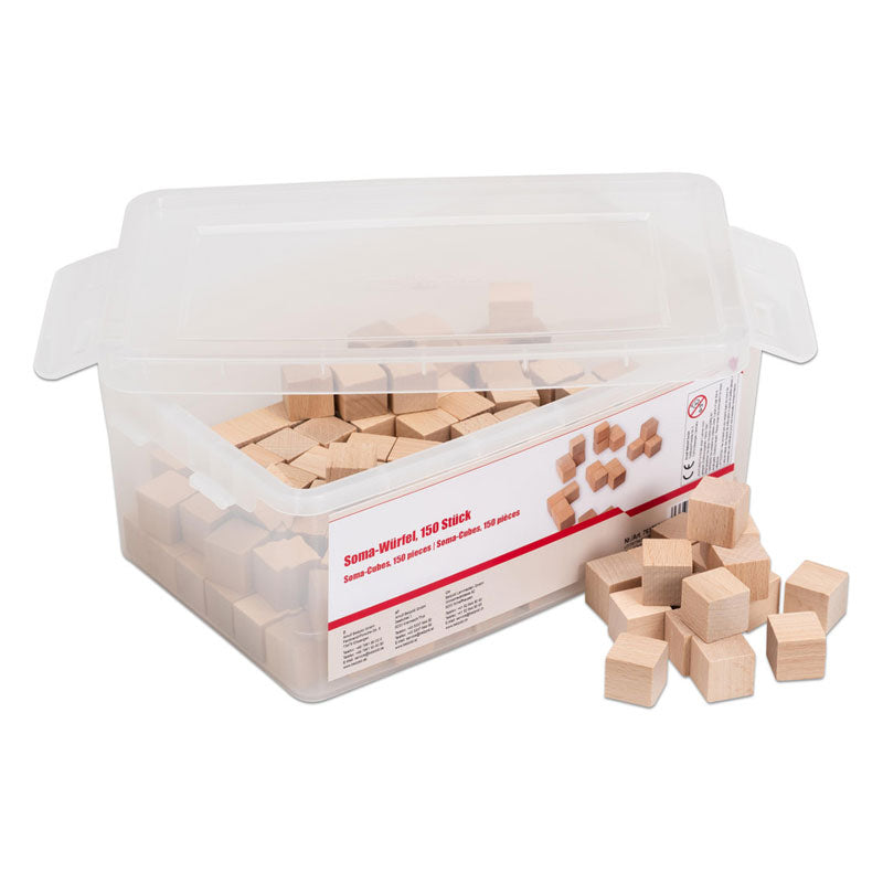 Conjunto de 100 cubos de 2cm em madeira