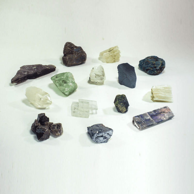 Escala de Mohs con 12 minerales