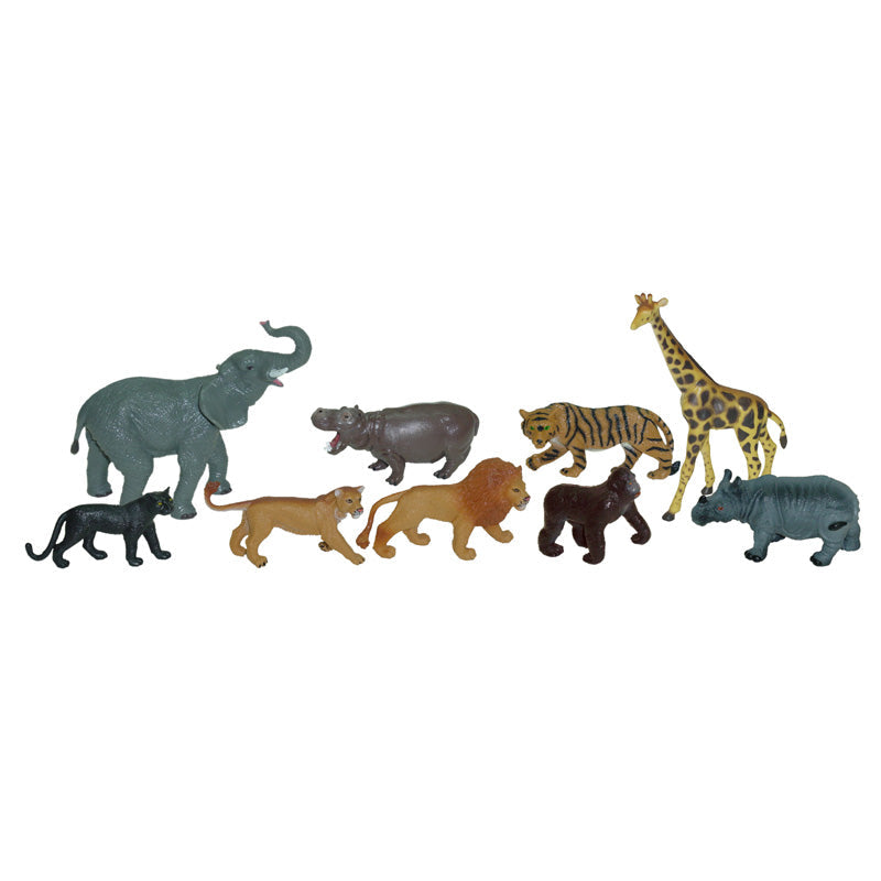 Conjunto de 9 figuras de animais da selva