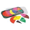 Frações circulares de percentagens e decimais