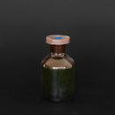 Frasco de vidro ambar de boca estreita e rolha PE