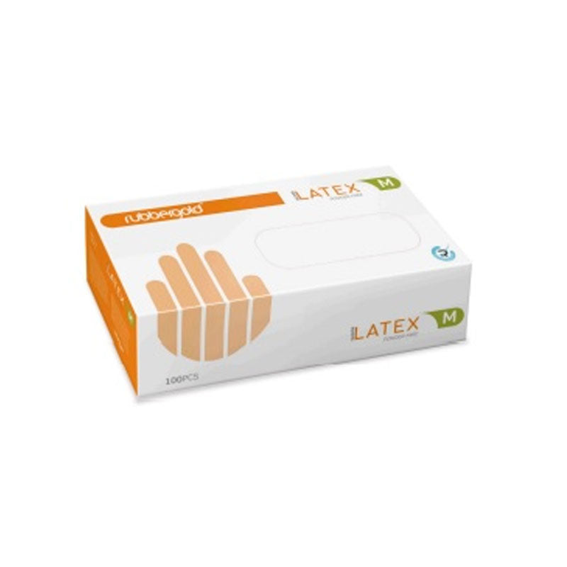 Disposable powder-free latex gloves (box 100 units) - Size S