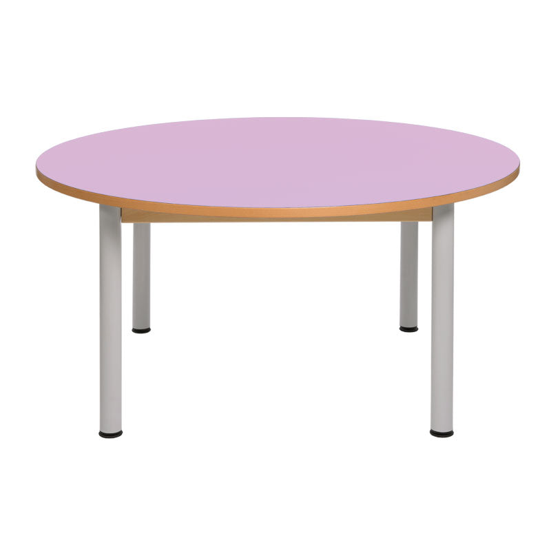 mesa circular rosa