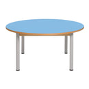 mesa circular azul clara