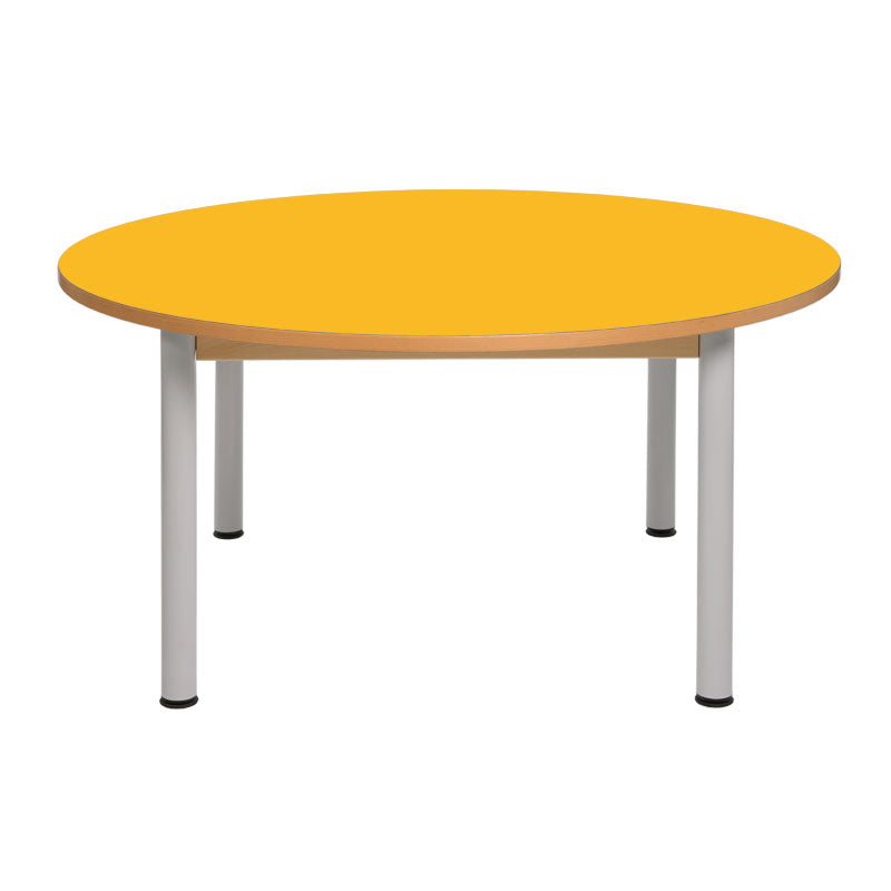 mesa circular amarela