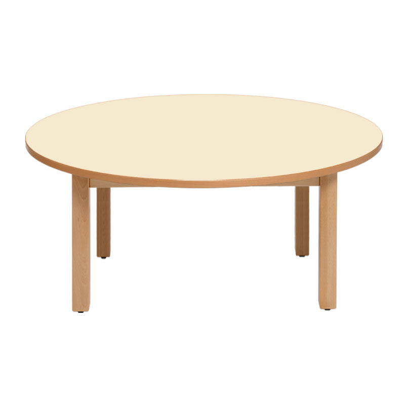 Mesa circular com pernas em madeira NE - Sílaba