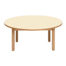 Mesa circular com pernas em madeira NE