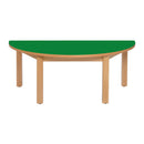 mesa semi circular verde