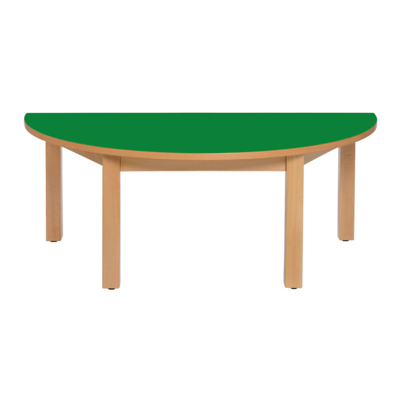 Mesa semi circular com pernas em madeira NE