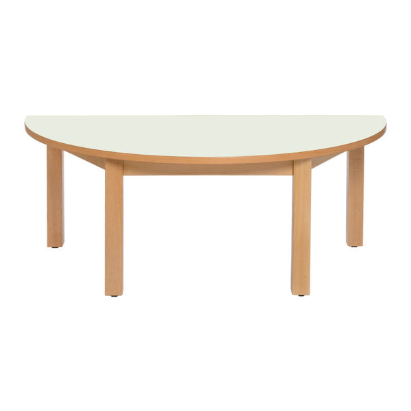 mesa semi circular branca