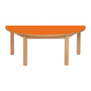 mesa semi circular laranja