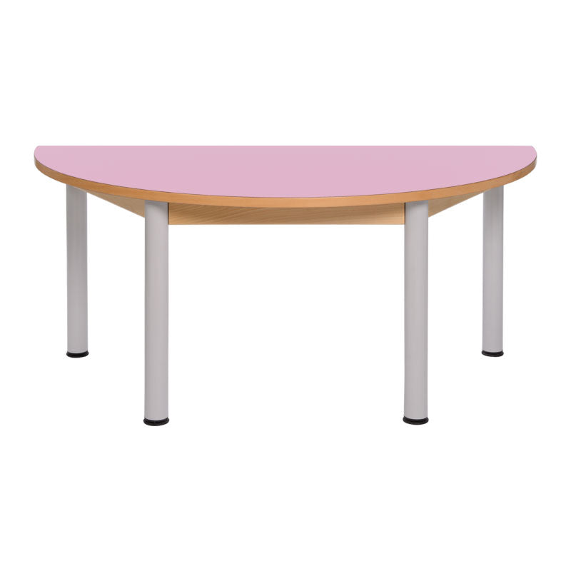 Mesa semi circular rosa