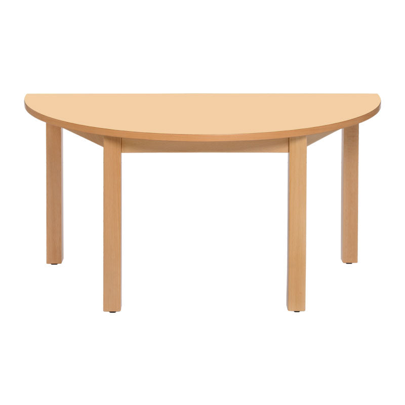 Mesa semicircular con patas de madera NE