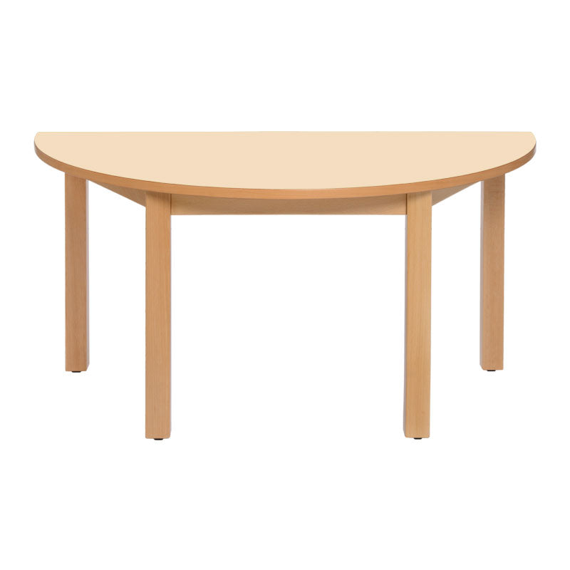 Mesa semicircular con patas de madera NE