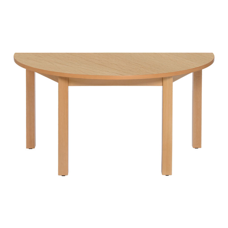 Mesa semicircular con patas de madera NE