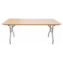 Mesa tampo madeira e pernas dobráveis