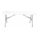 Mesa tampo plástico e pernas dobráveis